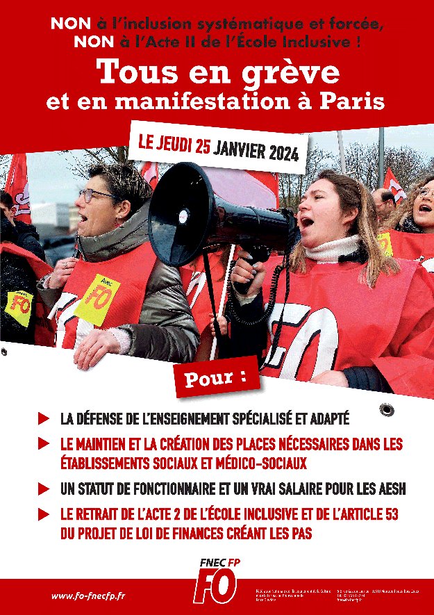 5 000 manifestants sous les fenêtres de la ministre pour défendre l’enseignement spécialisé et les AESH !