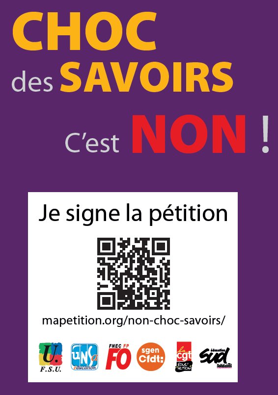 Choc des savoirs, c’est NON !