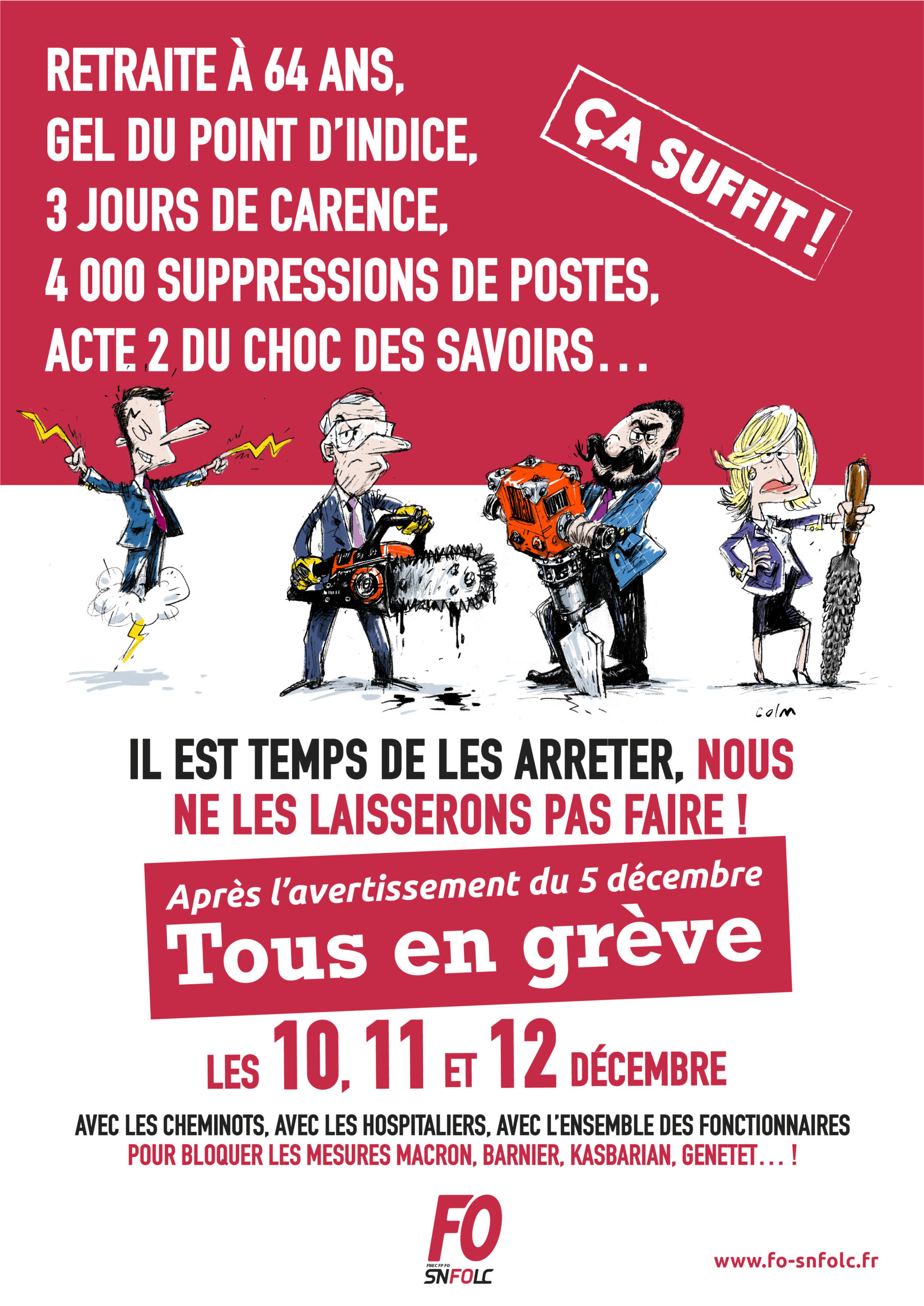 Tous en grève les 5, 10, 11 et 12 décembre 2024 !